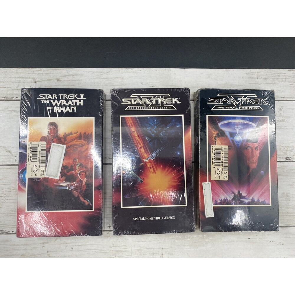 Lot of 3 NEW Star Trek VHS Tapes SEALED Wrath Of Khan Undisc. The Final Frontier
